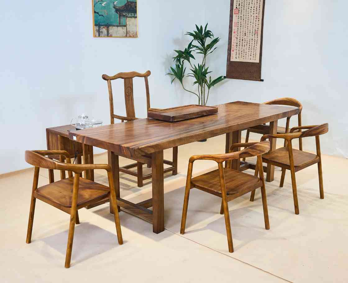 胡桃木大板茶台！ 各种尺寸、各种配置都有！ 多用途：茶台、餐台、工作台、学习台...(图1)