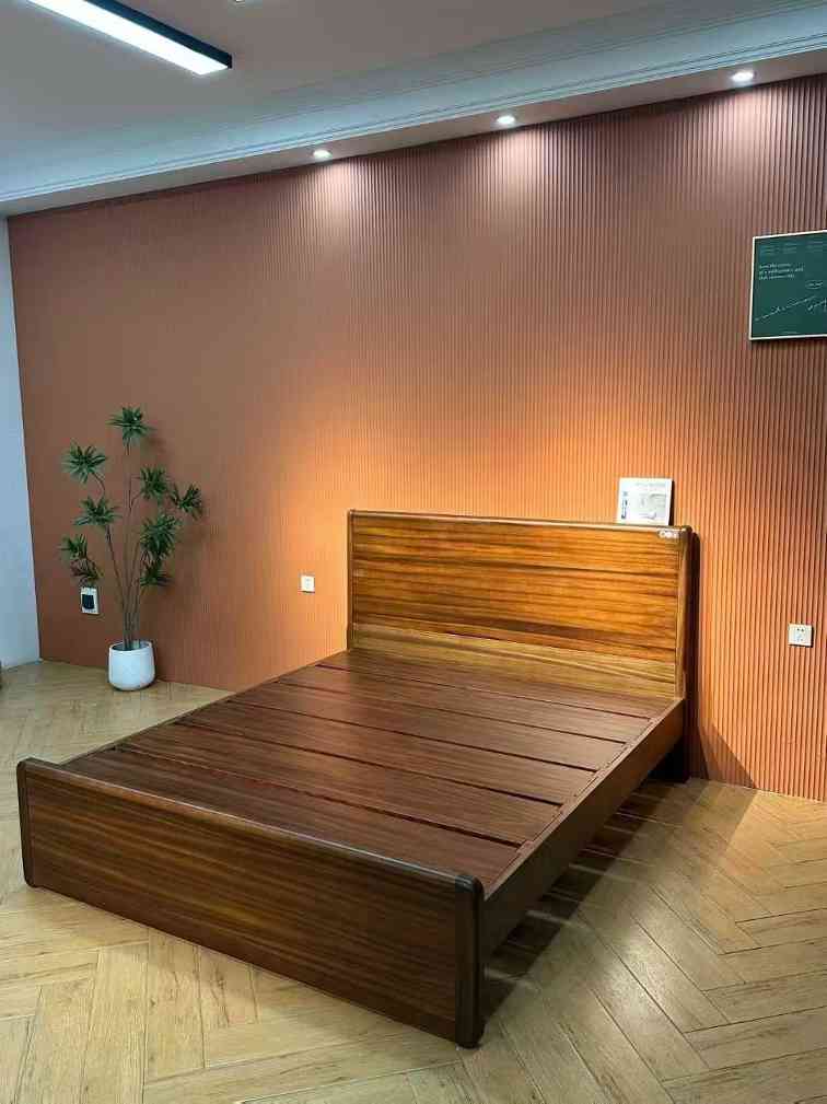 臻实黑胡桃家具系列，黑胡桃床，黑胡桃实木床，黑胡桃套房家具(图2)