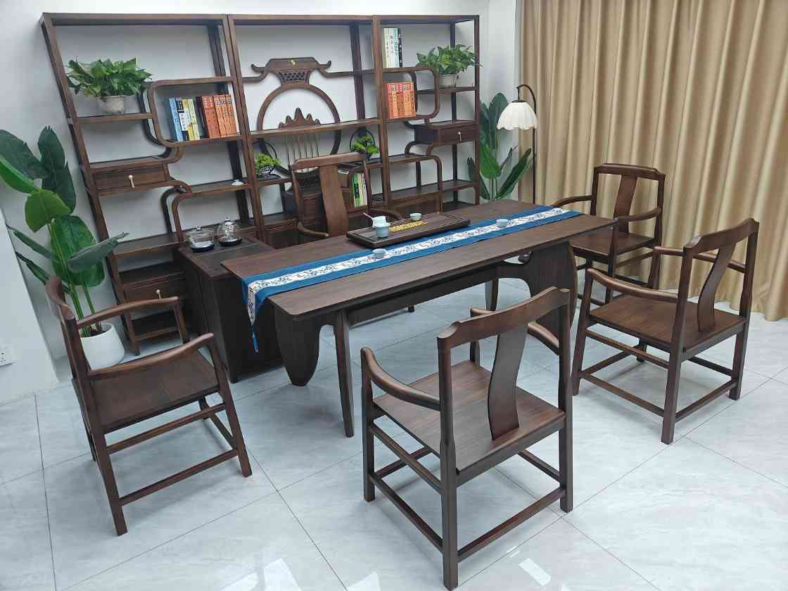 福瑞呈祥大板茶台(新款) 【规格】200/220/240*90*74CM长宽高 【材质】非洲檀木 【颜色】北美黑胡桃 全实木大板,宋氏美学风, 甄选品质,质量过硬,总裁首选(图2) 福瑞呈祥大板茶台(新款) 【规格】200/220/240*90*74CM长宽高 【材质】非洲檀木 【颜色】北美黑胡桃 全实木大板,宋氏美学风, 甄选品质,质量过硬,总裁首选(图2)