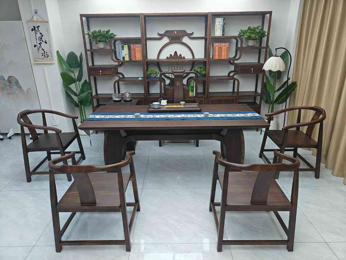 福瑞呈祥大板茶台(新款) 【规格】200/220/240*90*74CM长宽高 【材质】非洲檀木 【颜色】北美黑胡桃 全实木大板,宋氏美学风, 甄选品质,质量过硬,总裁首选(图1) 福瑞呈祥大板茶台(新款) 【规格】200/220/240*90*74CM长宽高 【材质】非洲檀木 【颜色】北美黑胡桃 全实木大板,宋氏美学风, 甄选品质,质量过硬,总裁首选(图1)